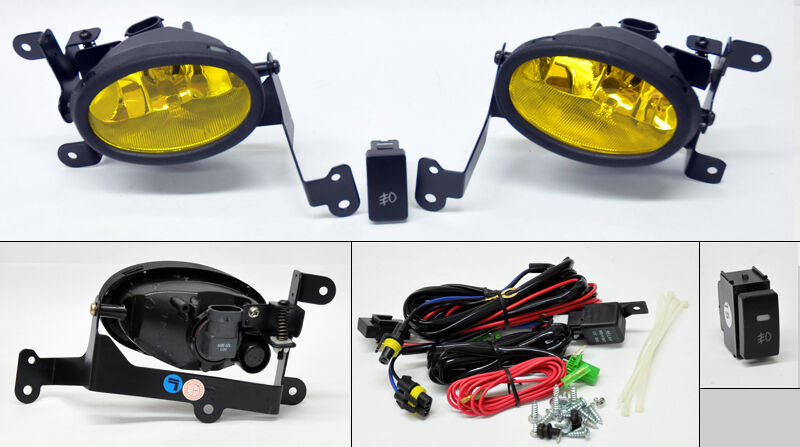 Honda Civic 06-08 2dr Coupe JDM Yellow Front Fog Lights Pair RH LH Wiring Switch