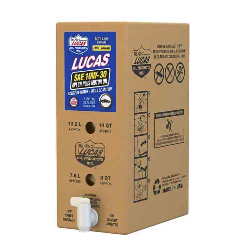 Lucas Oil 18002 API SN Plus Motor Oil SAE 10W-30 6 Gallon Bag In A Box Sold Indi