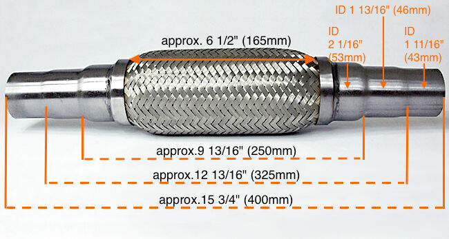 Heavy Duty Exhaust Flex Pipe Stainless Steel Double Braided 9.84\