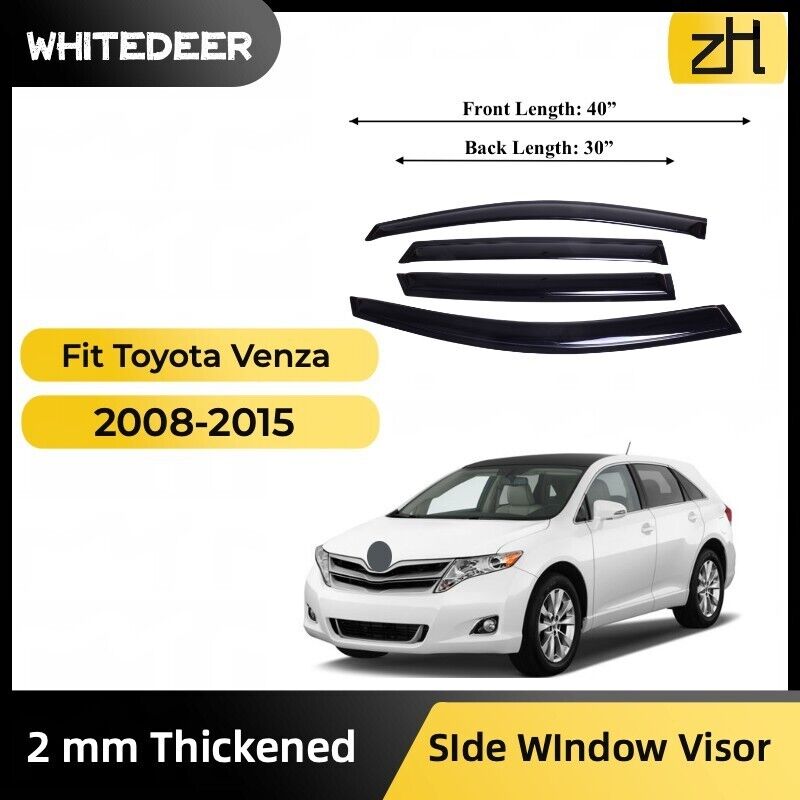 Fits Toyota Venza 2008-2015 Side Window Visor Sun Rain Deflector Guard Thickened