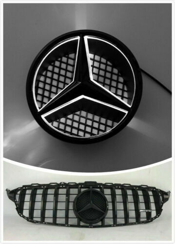 GT R AMG Grill Bumper Grille W/ LED Emblem for Mercedes Benz W205 C250 C300 C400
