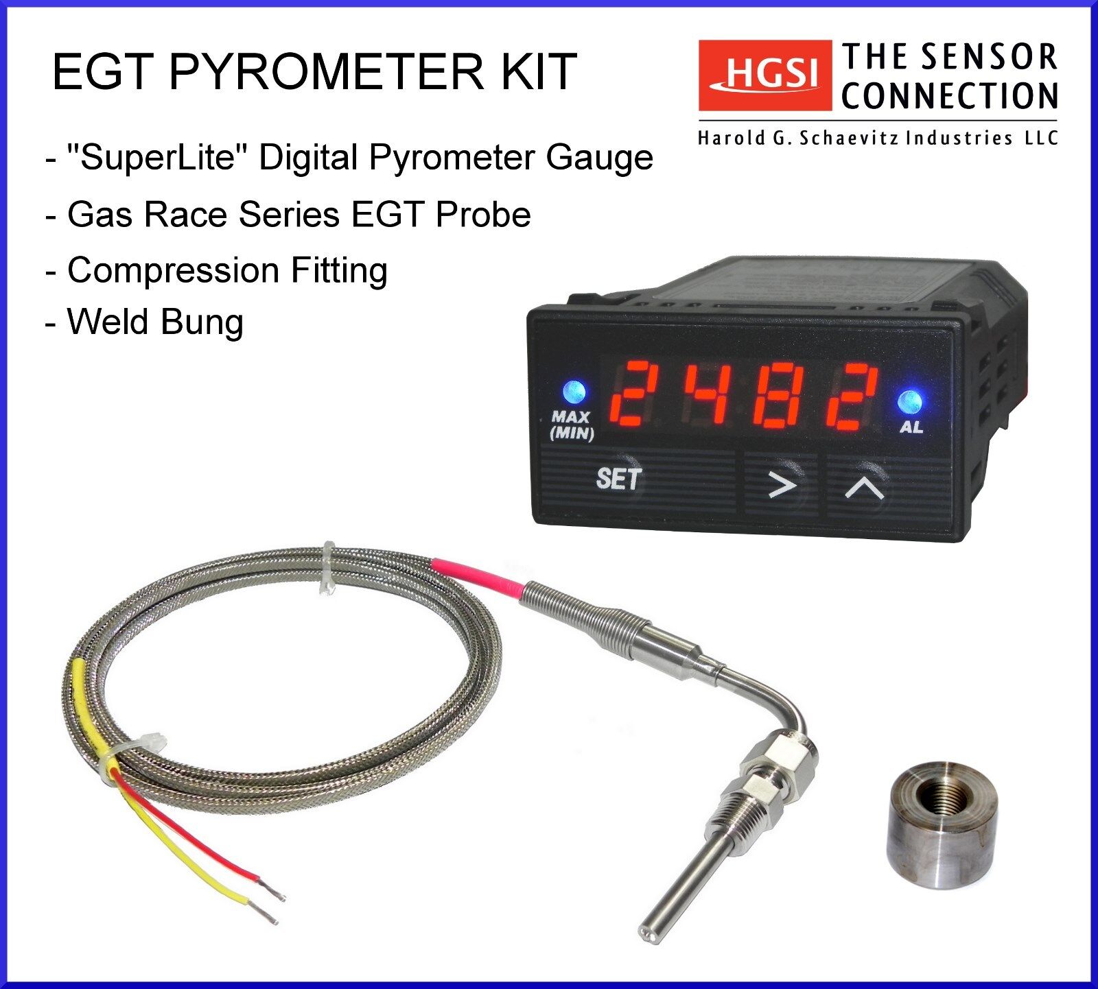 EGT Exhaust Gas Temp Probe & Digital Pyrometer Kit
