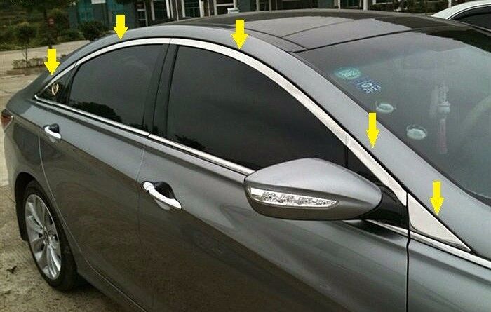 S/Steel Window Chrome Molding sill trims 10PCS For Hyundai Sonata 8 2011-2014