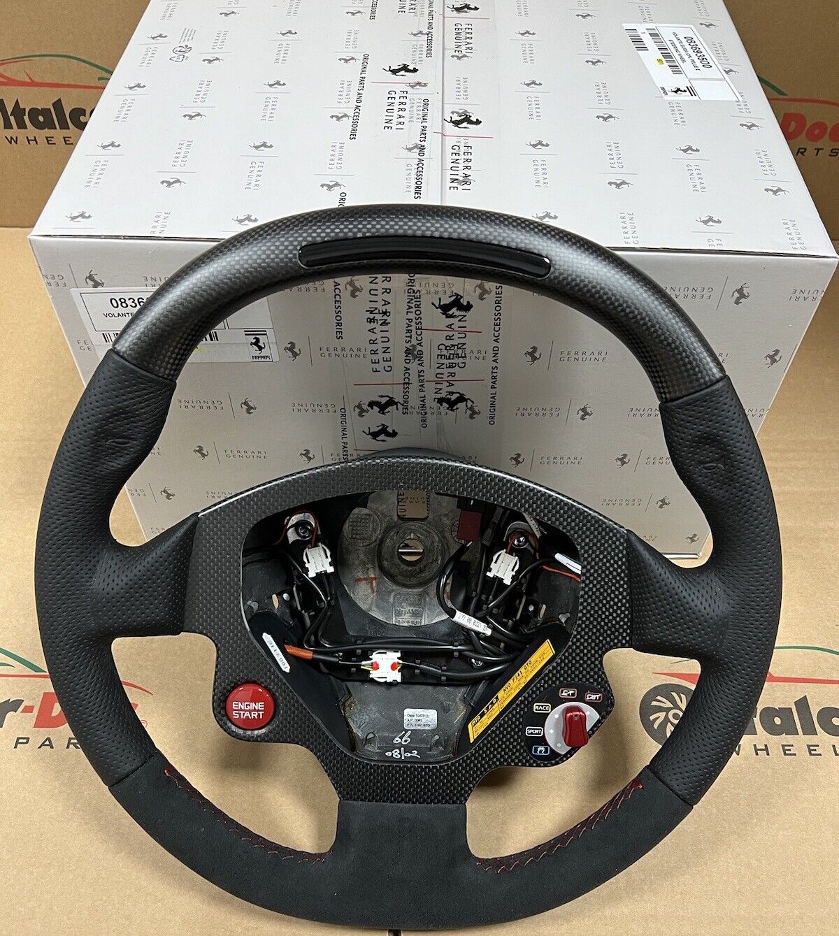 Genuine Ferrari 599 GTO Steering Wheel New Steering Wheel Oem Packaged Red Stitching