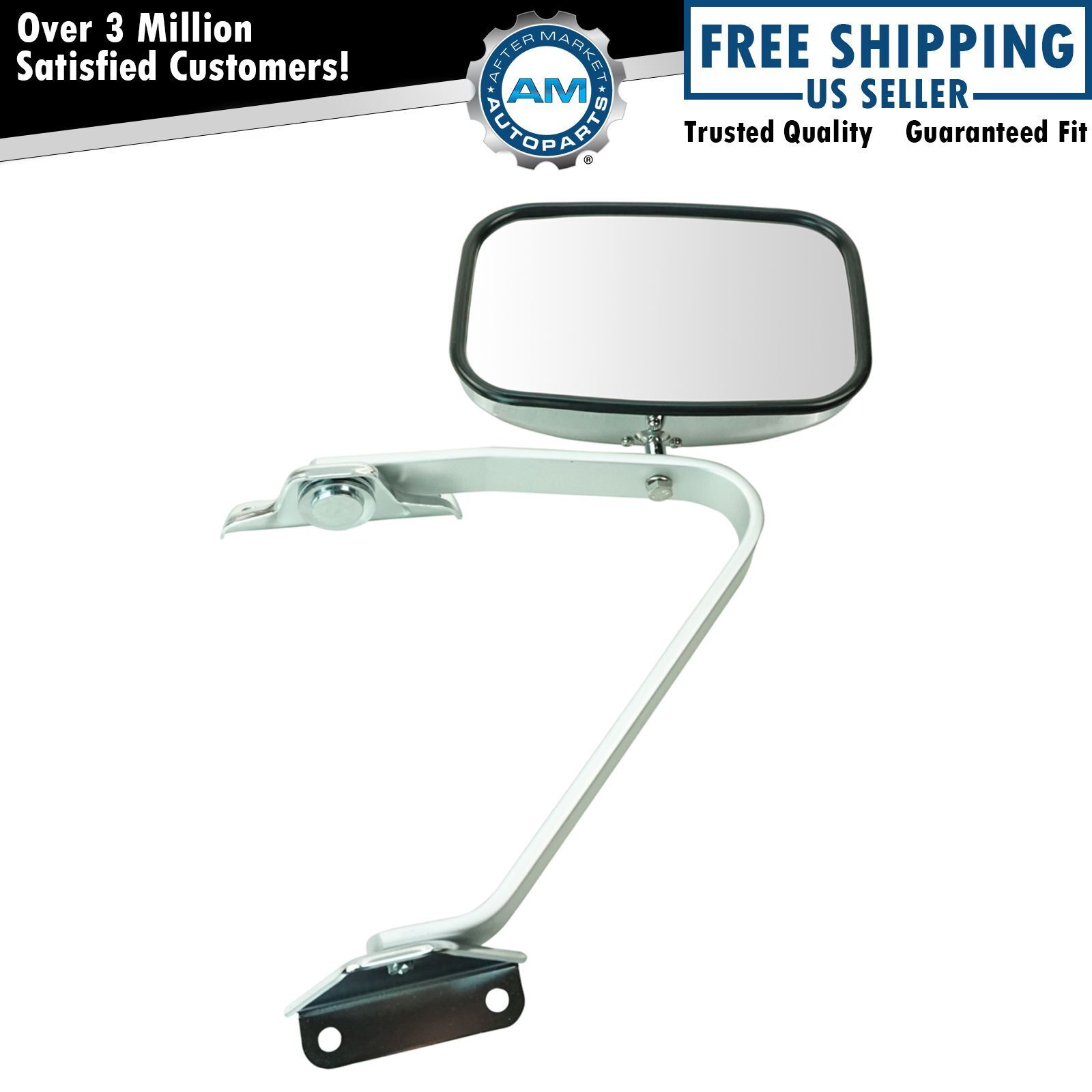 Manual Side View Mirror Chrome Left or Right NEW for Ford F-Series Pickup Truck