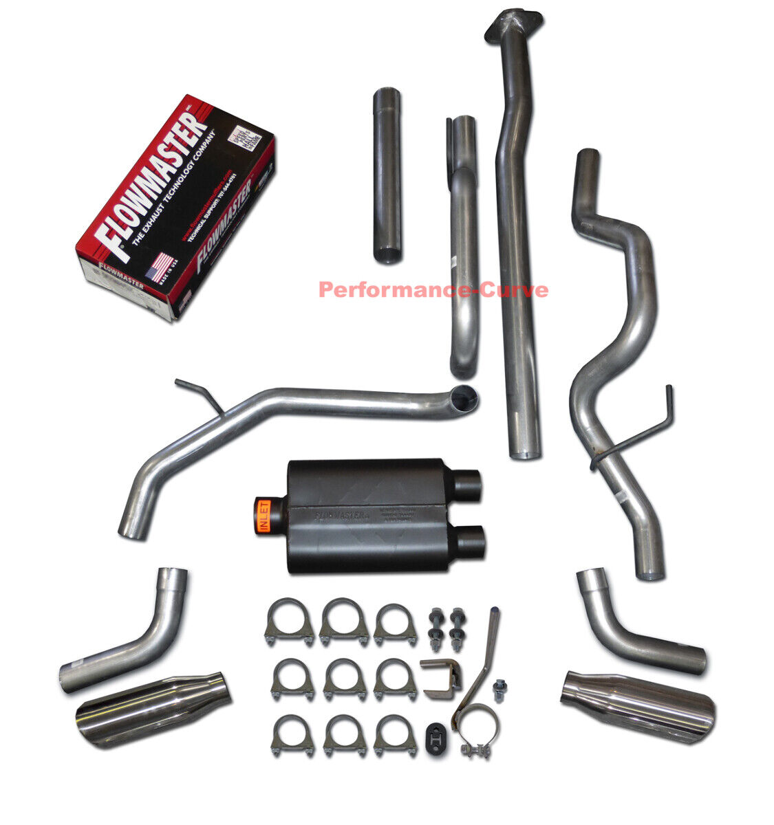 09-14 Ford F150 4.6 5.0 5.4 Catback Dual Exhaust Side Exit - Flowmaster Super 44