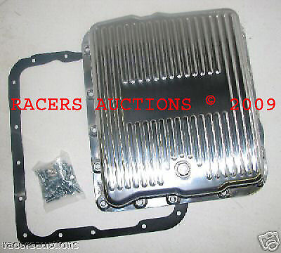 GM Chevy 700R4 Polished Aluminum Transmission Pan Kit w Gasket and Bolts