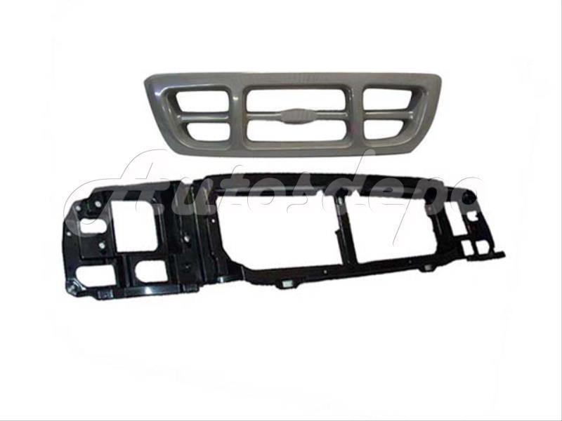 For 1998-2000 FORD RANGER HEADER MOUNTING PANEL GRILLE GREY 2PCS NEW