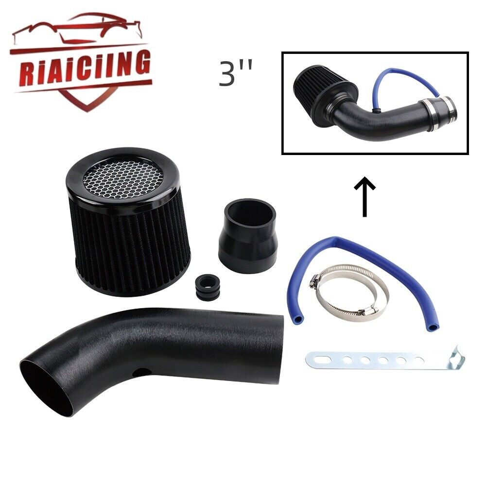 Car Cold Air Intake Filter 3\'\' Power Flow Hose Induction Pipe Kit Aluminum 76mm