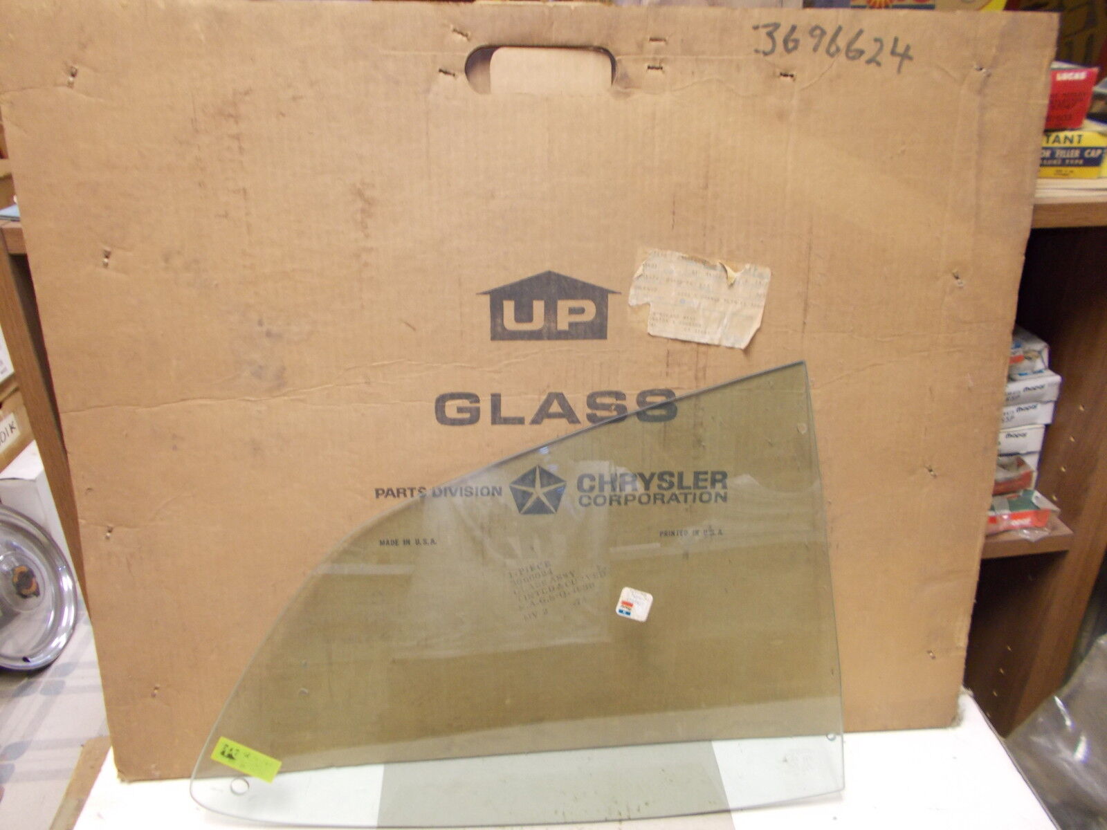 Mopar NOS Quarter Window Glass Tinted Rt. 73-76 Valiant, Dart  Fastback