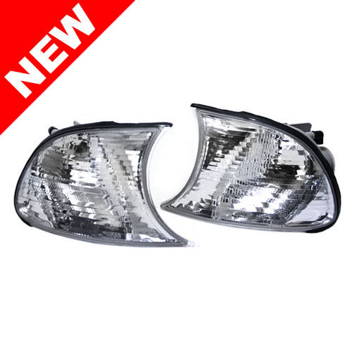 99-01 BMW E46 3-SERIES 2DR COUPE CRYSTAL CLEAR CORNER LIGHTS - SNAP IN TYPE