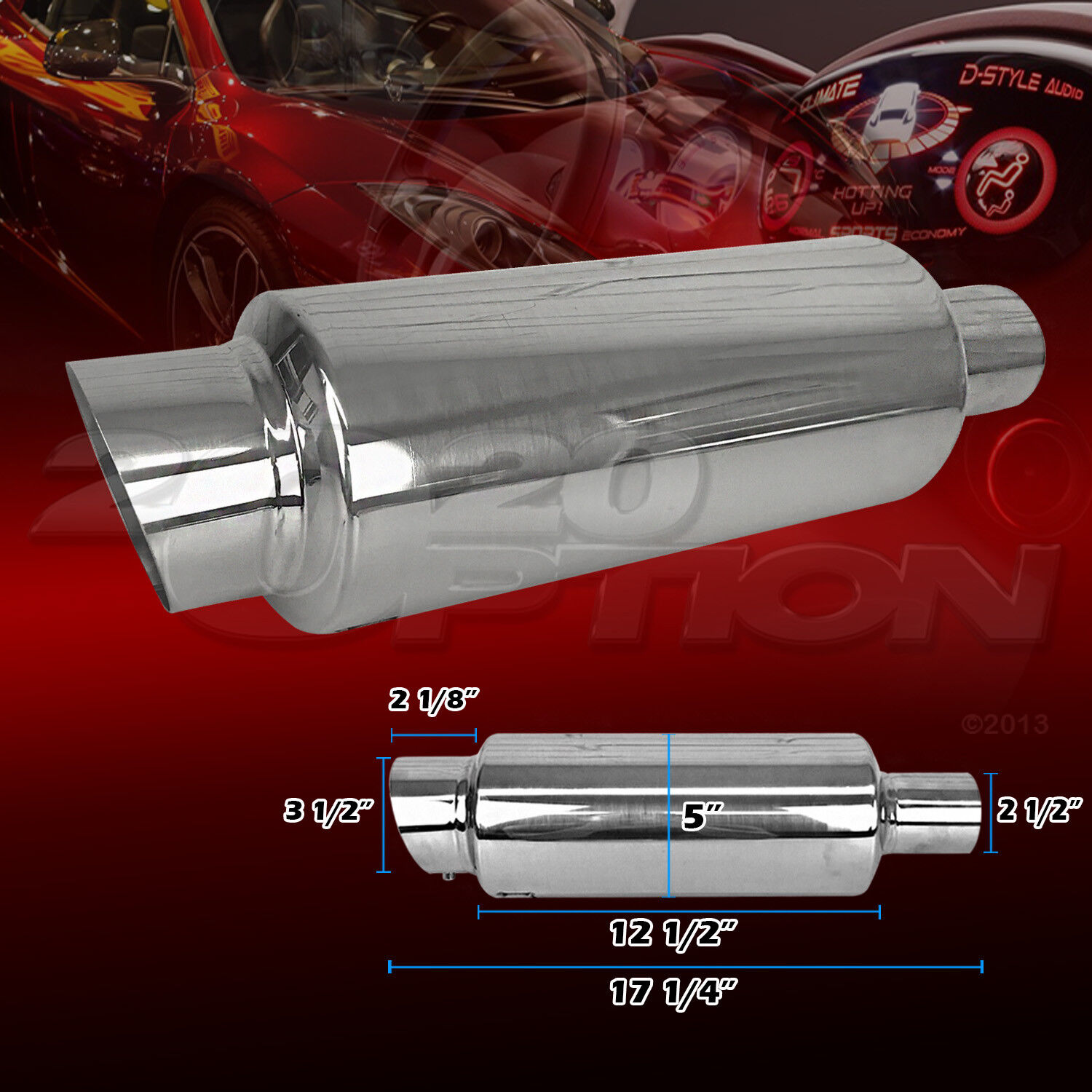 BURNOUT STAINLESS STEEL EXHAUST MUFFLER FOR FORD GMC HONDA INFINITI JEEP