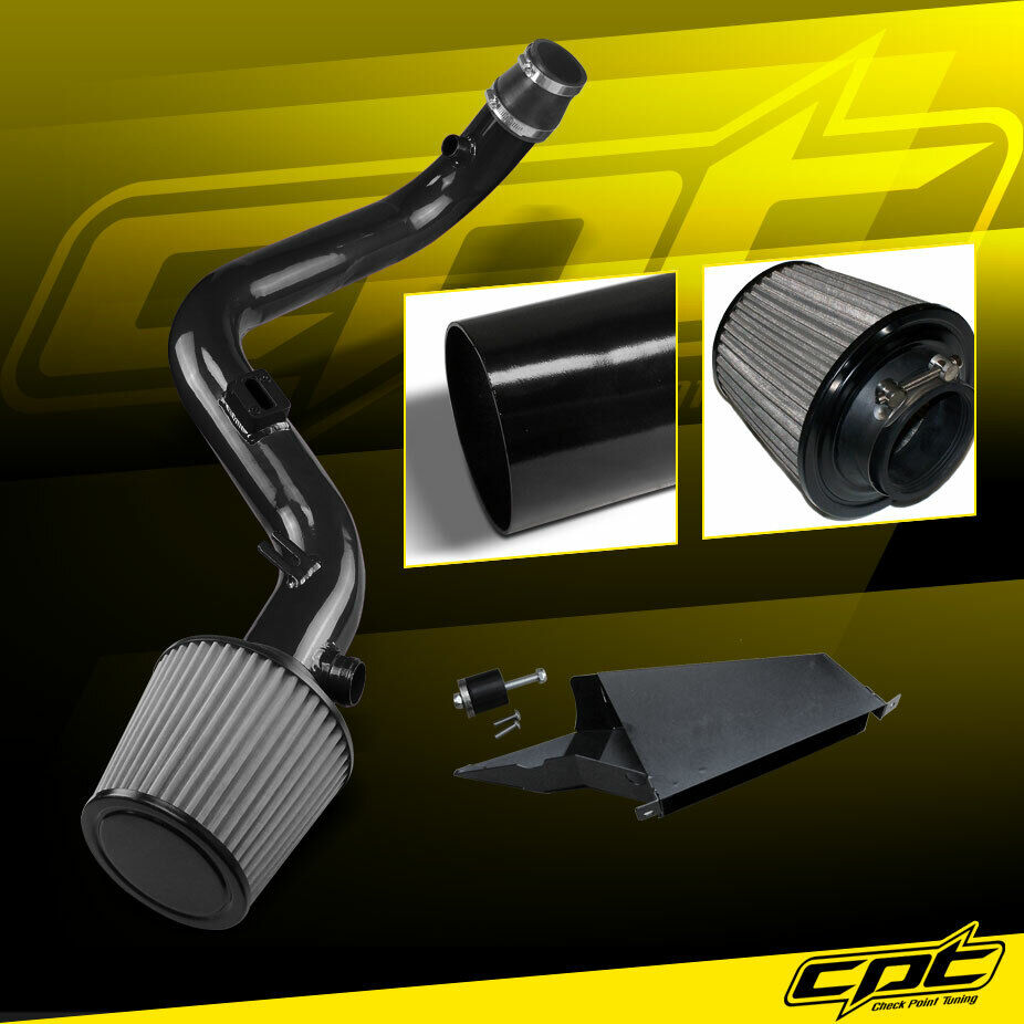For 10-13 Golf GTi TSI MK6 2.0T 2.0L Black Cold Air Intake + Stainless Filter