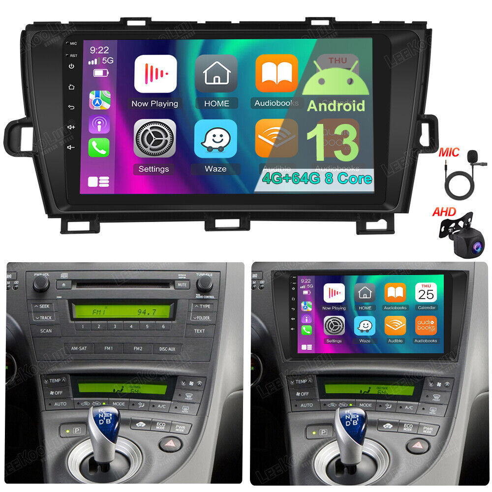 4G+64G 8 Core Android 13.0 For Toyota PRIUS 2010-2015 CarPlay Car Radio GPS Cam+