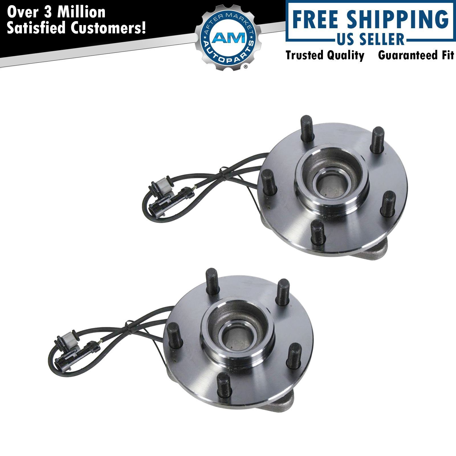 Front Wheel Hub & Bearing Pair Set for Chevy GMC Blazer Jimmy 2WD 2x4 w/ ABS