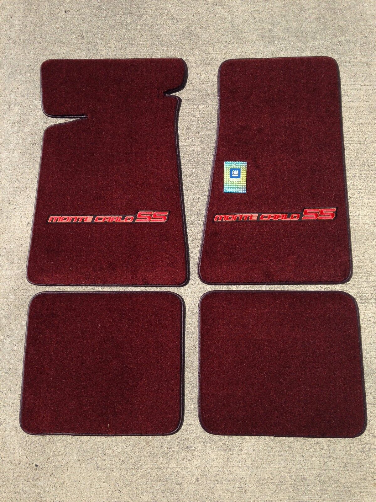 Carpeted Floor Mats - Small Red Monte Carlo SS on Maroon Mats
