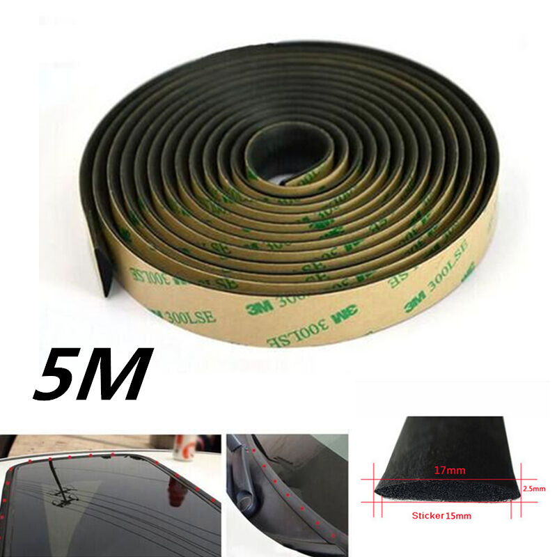 5M Rubber Seal Strip Trim For Car Front Rear Windshield Sunroof Weatherstrip New