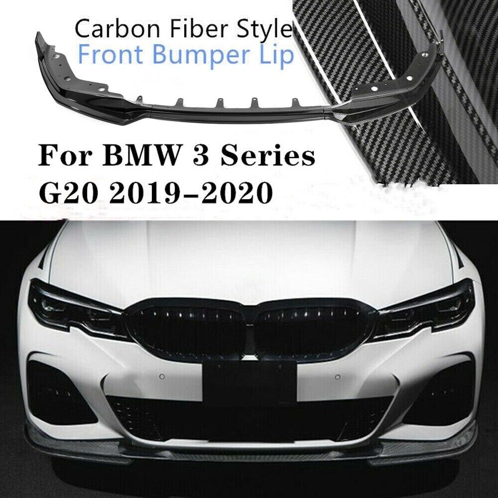 For BMW 3 Series G20 M Sport 2019-2021 Carbon Fiber Front Bumper Lip Spoiler