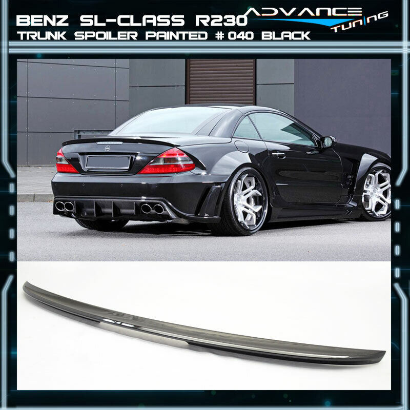 Fits 03-11 Benz SL-Class R230 ABS Rear Trunk Spoiler Wing Painted #040 Black
