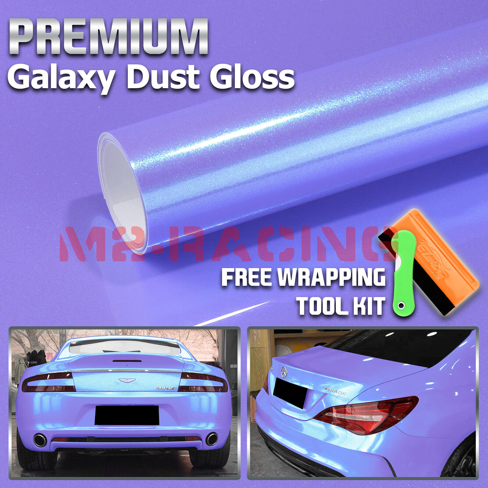 1FTx5FT Galaxy Dust Gloss Glacier Purple Metallic Sticker Decal Car Vinyl Wrap