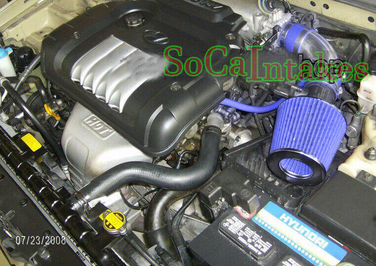 Blue Air Intake Kit & Filter For 2003-2008 Hyundai Tiburon 2.7L V6 GT SE