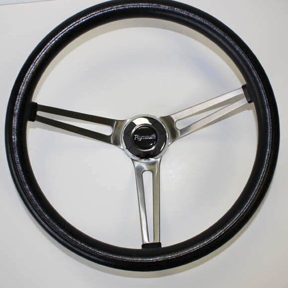 70\'s Fury Scamp Duster Cuda GTX RR Black Steering wheel Stainless Spokes 15\