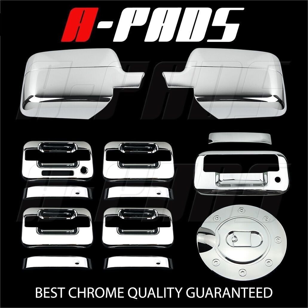FOR 04-05 06 07 08 FORD F150 CHROME MIRROR+DOOR HANDLE W/O PK+TAILGATE+GAS COVER