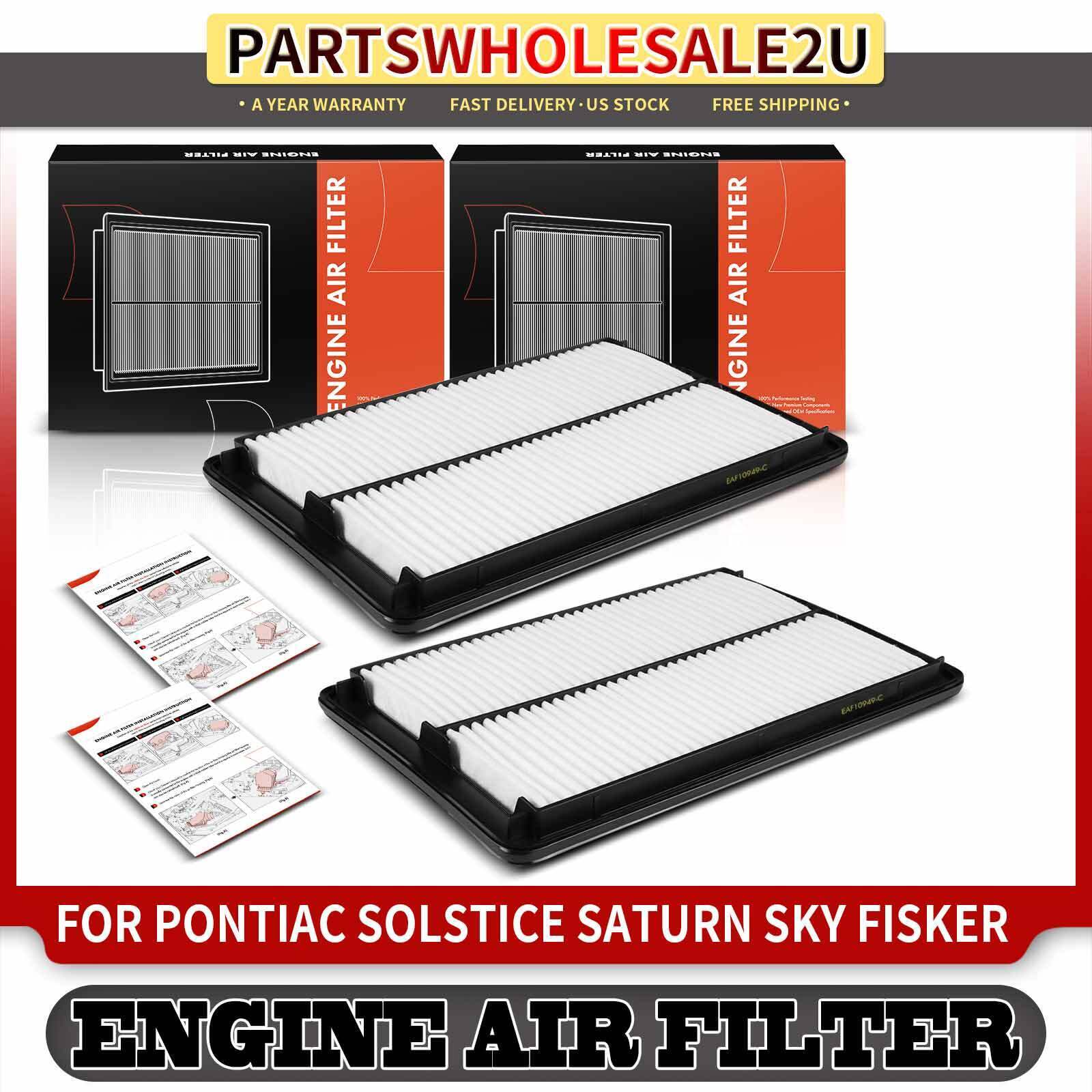 2pcs Engine Air Filter for Pontiac Solstice 06-09 Fisker Karma 2012 Saturn Sky
