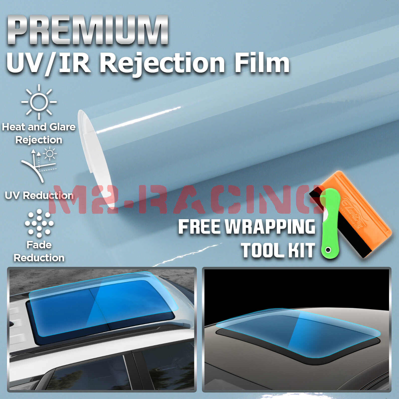 1FTx5FT PPF Paint Protection Film Glass Sunroof VLT70% UV99% Block Windshield