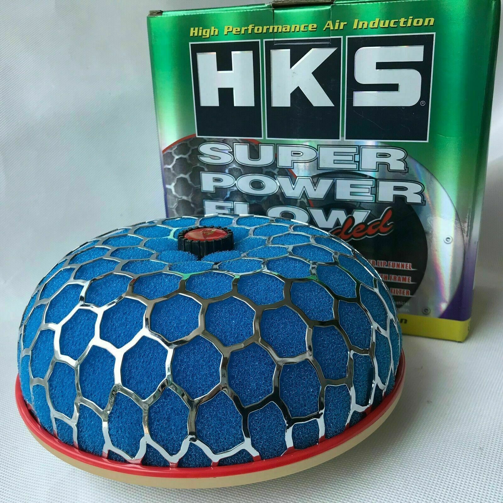 80mm Blue HKS Super Power Air Filter Flow caliber Intake Reloaded Cleaner