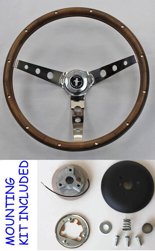 New 1965-1969 Ford Mustang Grant Steering Wheel Wood 15\