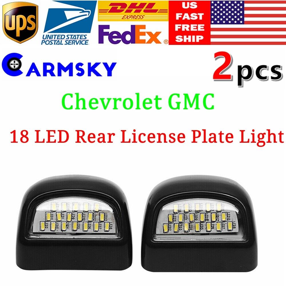 Rear License Plate Lights 18-Led Fit For 99-14 Chevrolet GMC Pickup Truck
