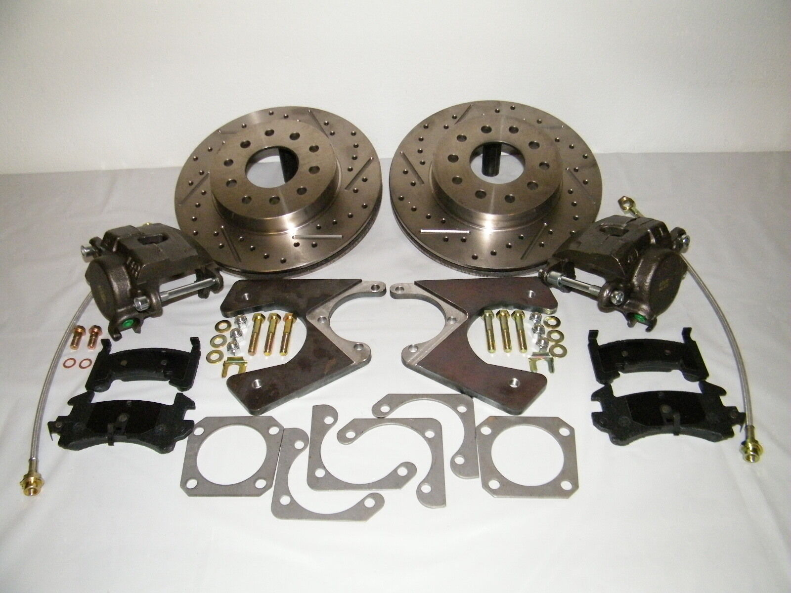 GM 10 & 12 Bolt Rear Disc Brake Conversion Kit Drilled & Slotted Rotors 4 Wheel 