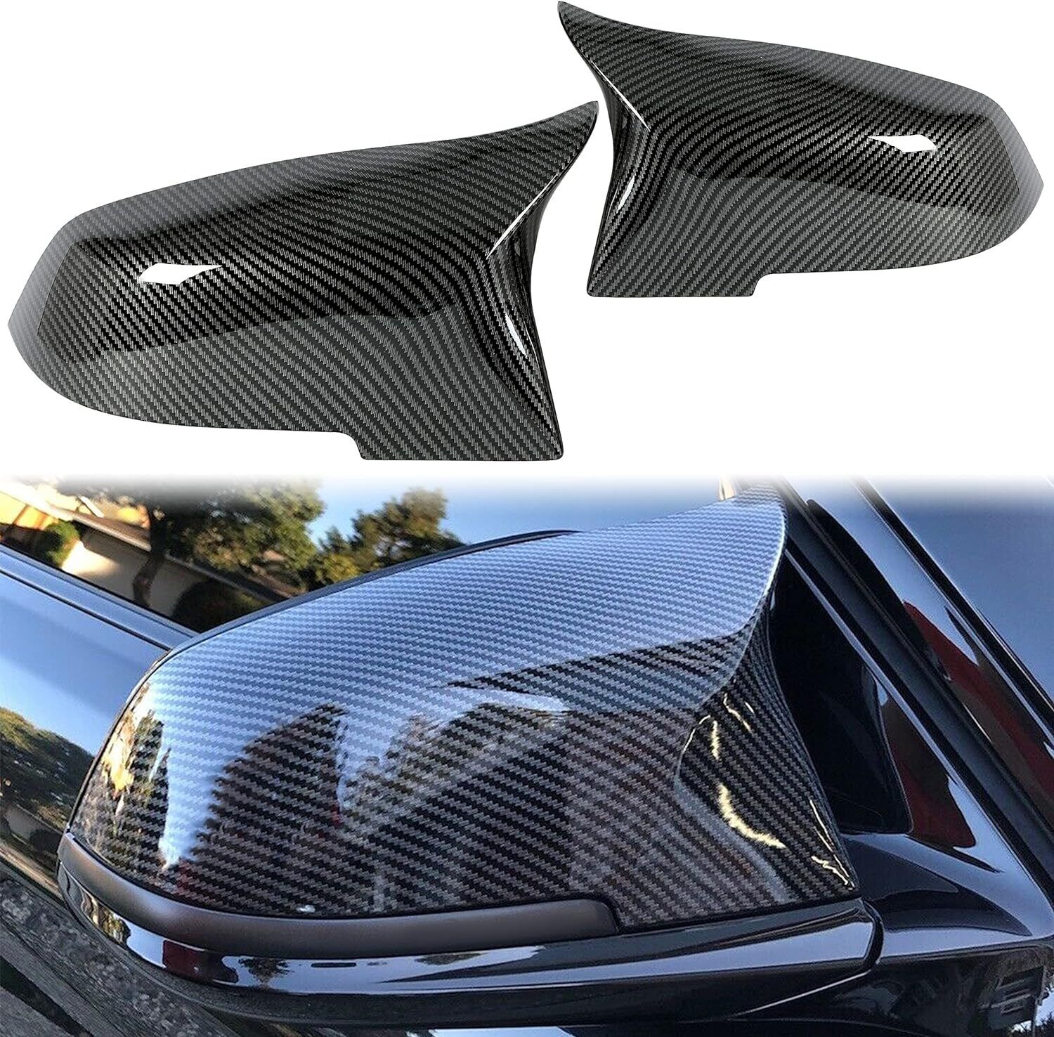Carbon Fiber Rear Mirror Cover Caps For 2012-2018 BMW F20 F21 F22 F30 F32 F36 M3