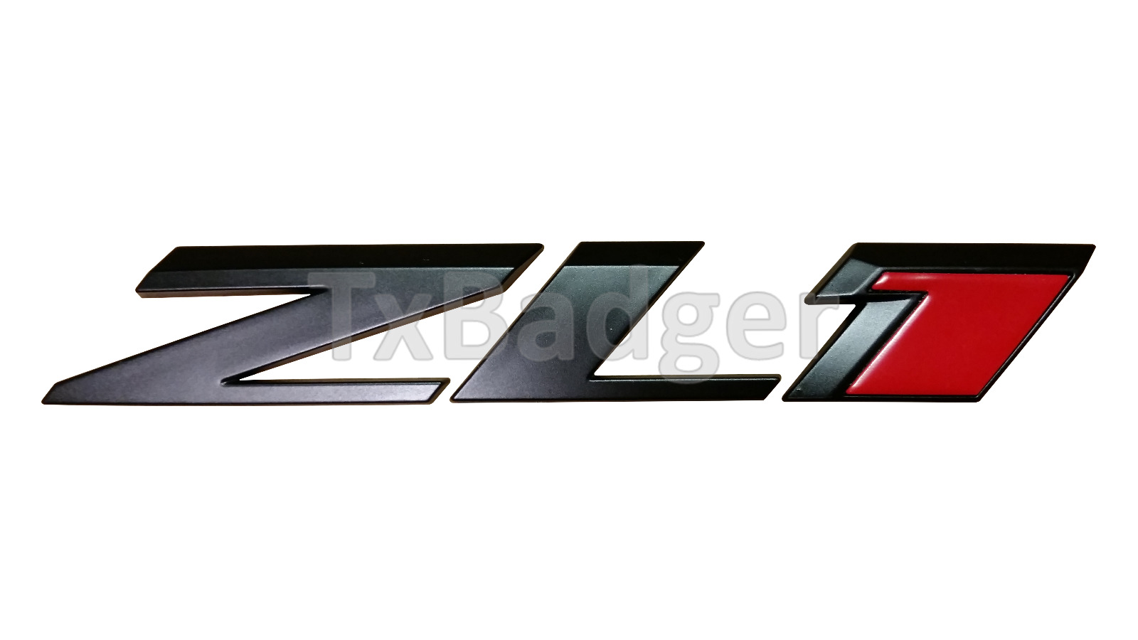 Camaro ZL1 Style Letters Badge Emblem - Matte Black - ABS