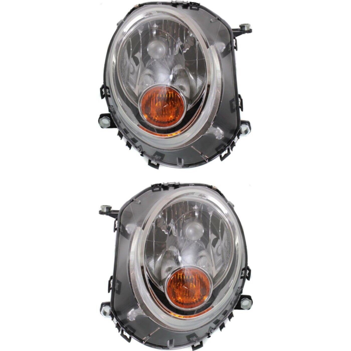 Headlight Set For 2007-2015 Mini Cooper Left and Right Yellow Turn Signal Light