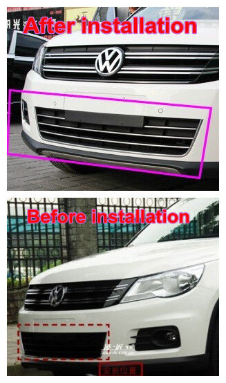 Front Grille Below Trim Cover Stainless Steel Mouldings for VW Tiguan 2010- 2012