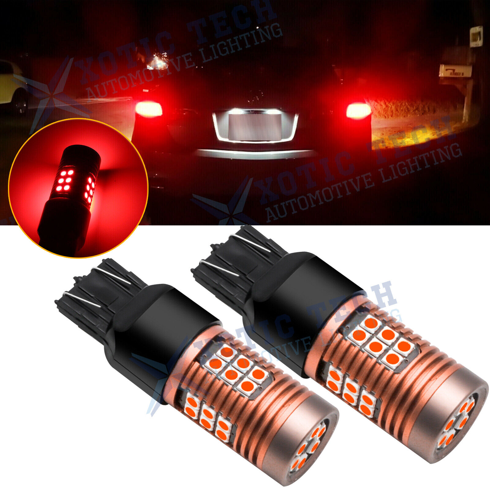 Red 7443 7440 LED Brake Tail Light Bulbs For Honda Accord Civic CR-V 10th Gen