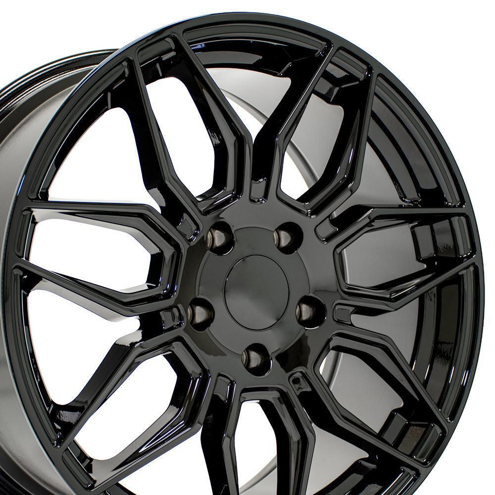 Black 18x8.5 & 19x10 Wheels SET C8 Z06 Style Fit C6 & C& Corvette