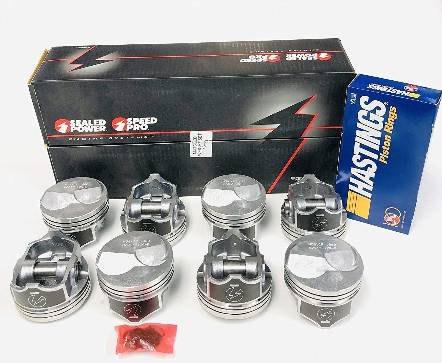 SPEED PRO Hypereutectic 30cc Dome Pistons+MOLY Rings Kit Chevy BB 454 7.4L .060
