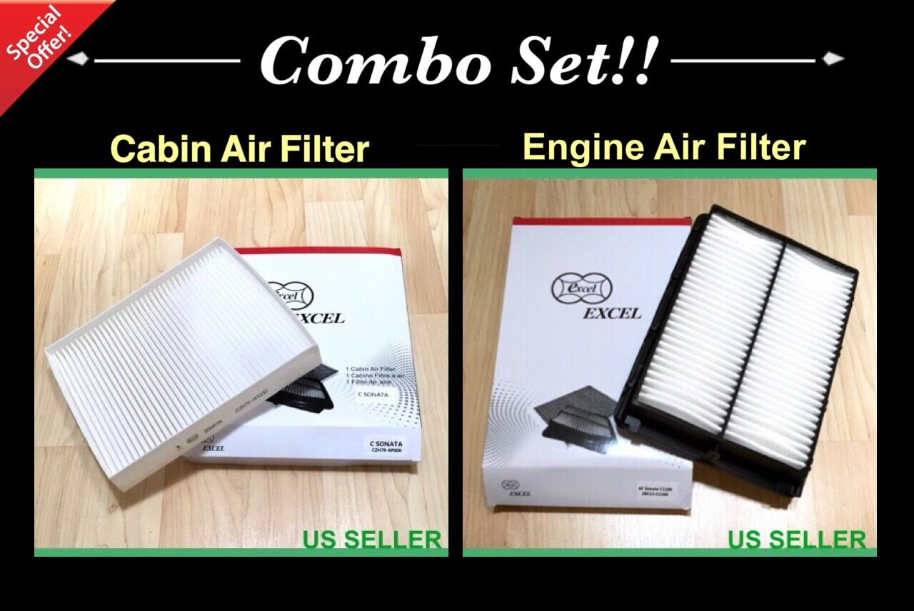 COMBO SET Engine&Cabin Air filter For 15-19 Hyundai Sonata 2.4L Engine Only