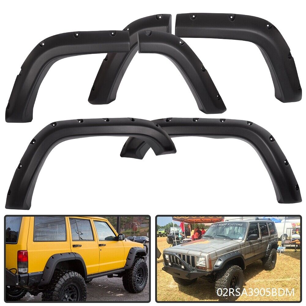 Textured Black Fender Flares Fit For Jeep Cherokee XJ(4DR) Sport Utility 84-2001