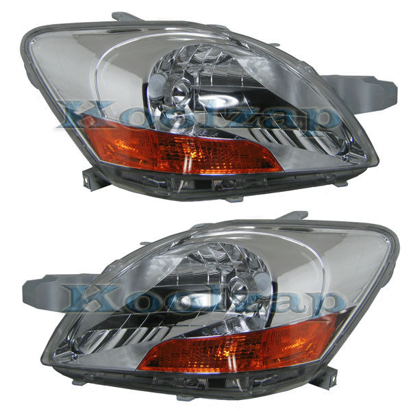 For 07-11 Yaris Sedan w/o Sport Headlight Headlamp Head Lamp w/o Bulb PAIR SET