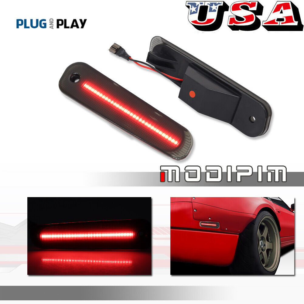 Plug & Play Red LED Rear Side Marker Lights Lamps For 1990-1996 Nissan 300ZX Z32