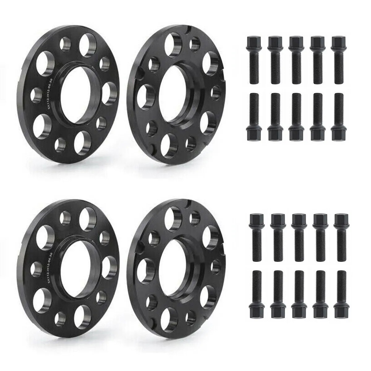 12mm + 15mm 5x112 Hubcentric Wheel  Spacers with Lug Bolts For Benz W203 W204