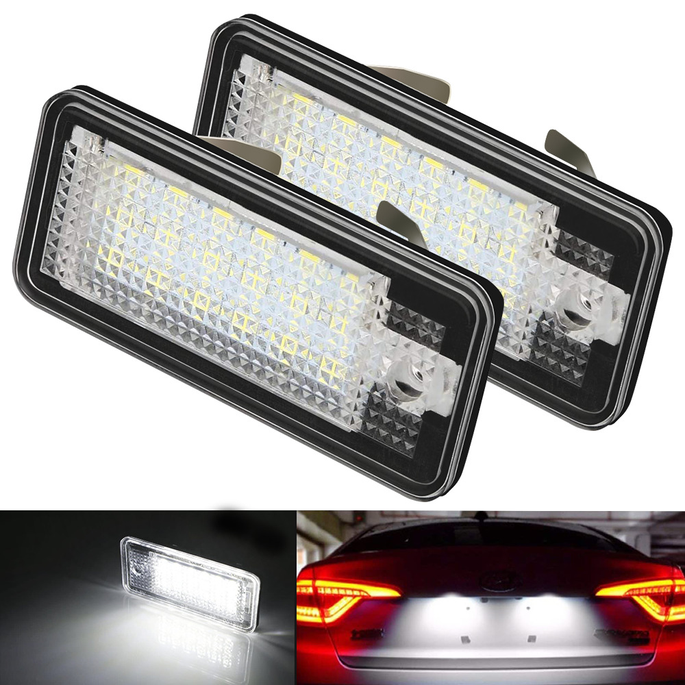 for Audi A4 Q7 RS4 A3 A6 S4 Canbus License Plate Light 18 SMD LED White Car Blub