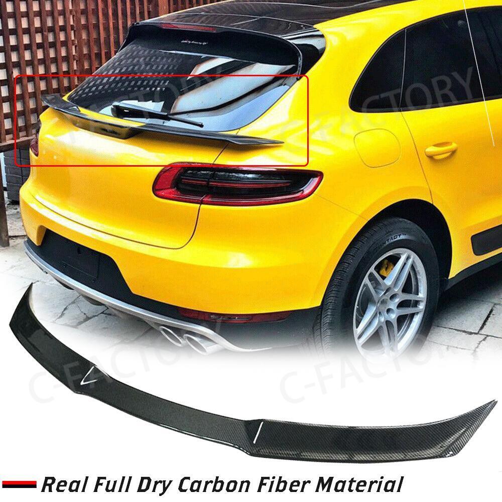 For Porsche Macan SUV 2014-2020 Real Carbon Fiber Rear Trunk Middle Spoiler Lip
