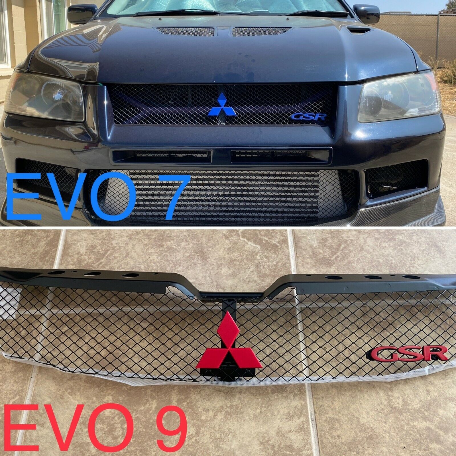Fits Lancer EVO 7 VII or EVO 9 IX Front Bumper Emblem 3D Printed with Hardware