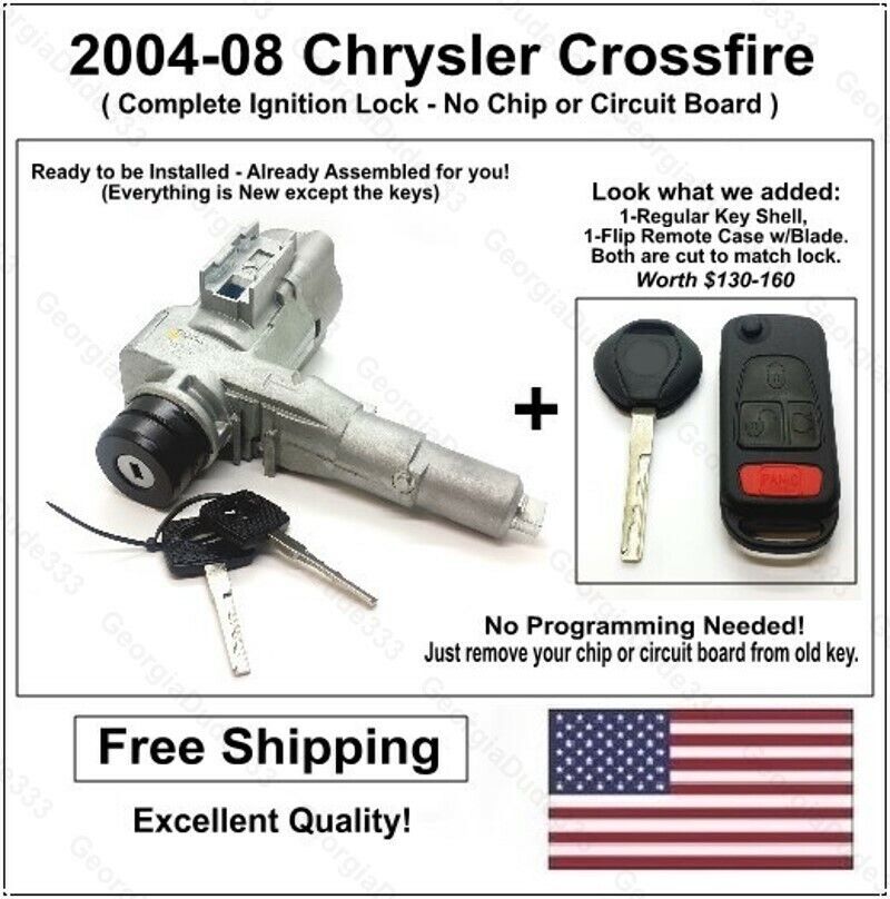 2004-08 Chrysler Crossfire Ignition Lock Cylinder Complete Replacement Kit