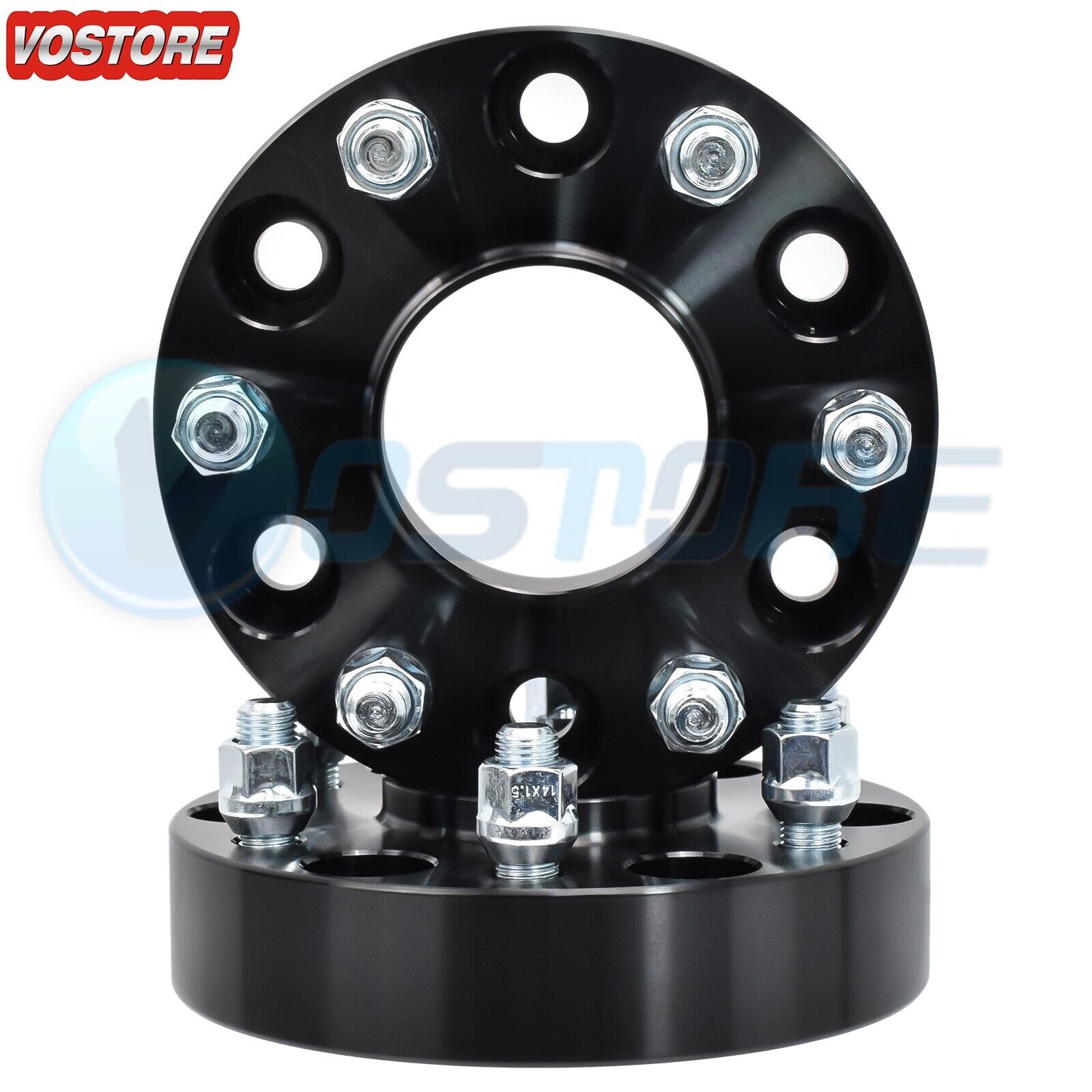 2x 1.5'' 6 Lug Black Hubcentric Wheel Spacers Adapters 6x5.5 for Chevy Silverado